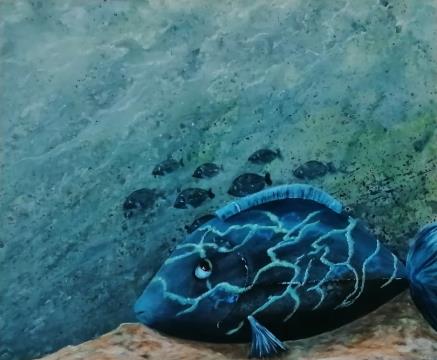 Plava riba (Akril-platno 50x60 - 2023) Irena Gorenc